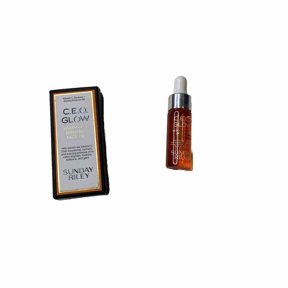 Sunday Riley CEO Glow Vitamin C + TURMERIC FACE OIL Primrose Skin .17 oz/5mL New